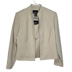 Positive Attitude Vintage Women 12 Beaded Blazer & Sleeveless Top 2 pc Beige